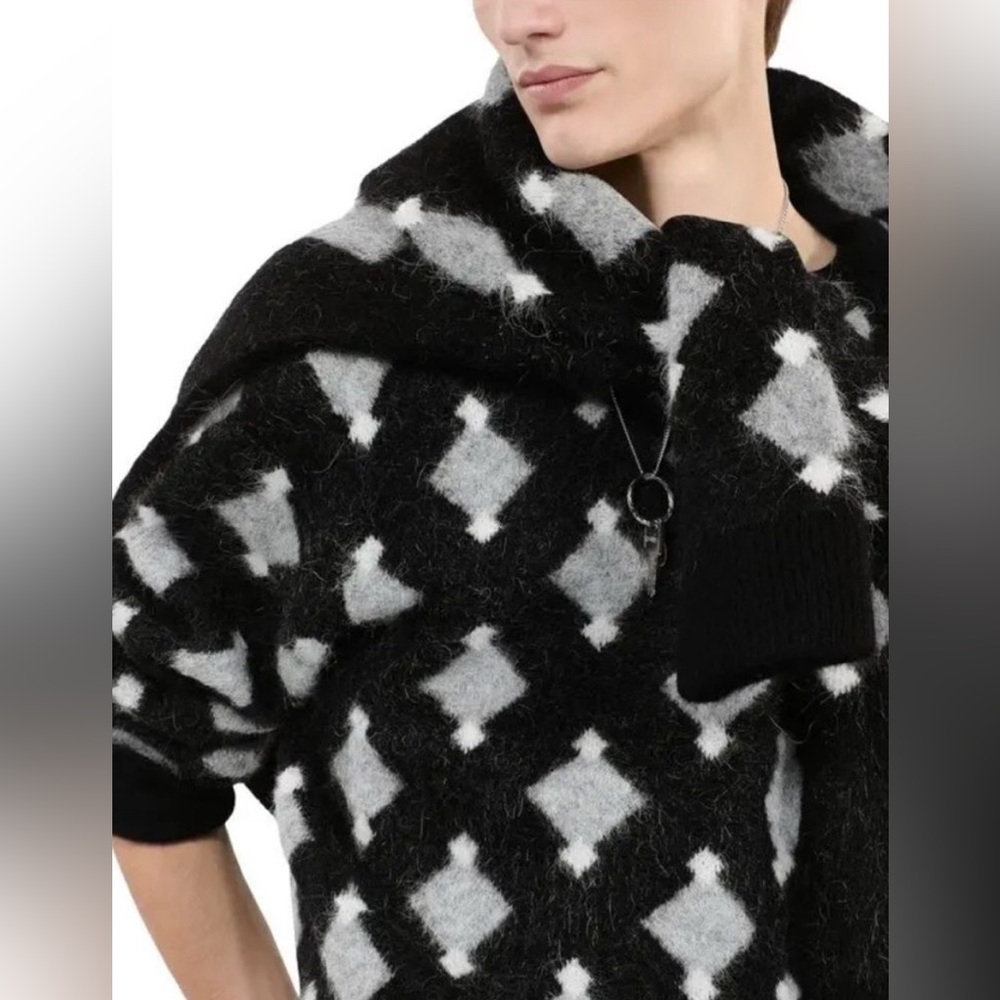 NWT The Kooples Diamond Pattern Alpaca Wool  Sweater Size Small Unisex Sold Out